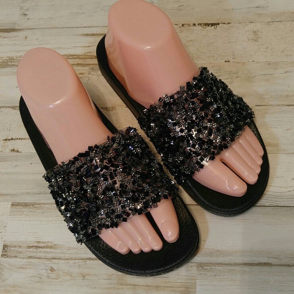 Sandal's ONDA Women's Shiny Metallic Pool Slide 8